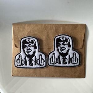 Trump Black and White Embroidered Patches